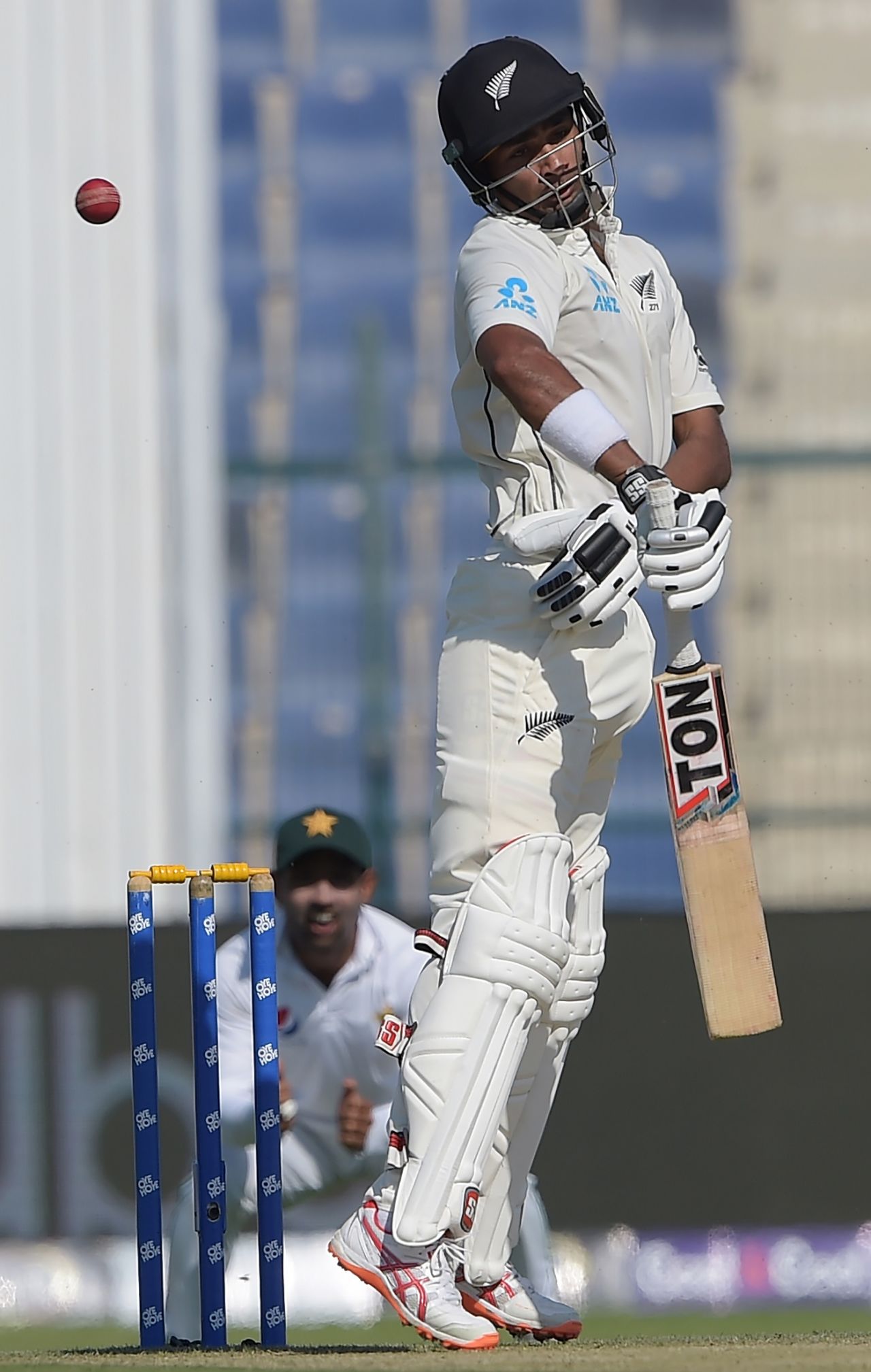 Jeet Raval sways away from a short-pitched delivery, Pakistan v New Zealand, 3rd Test, Abu Dhabi, 1st day, December 3, 2018