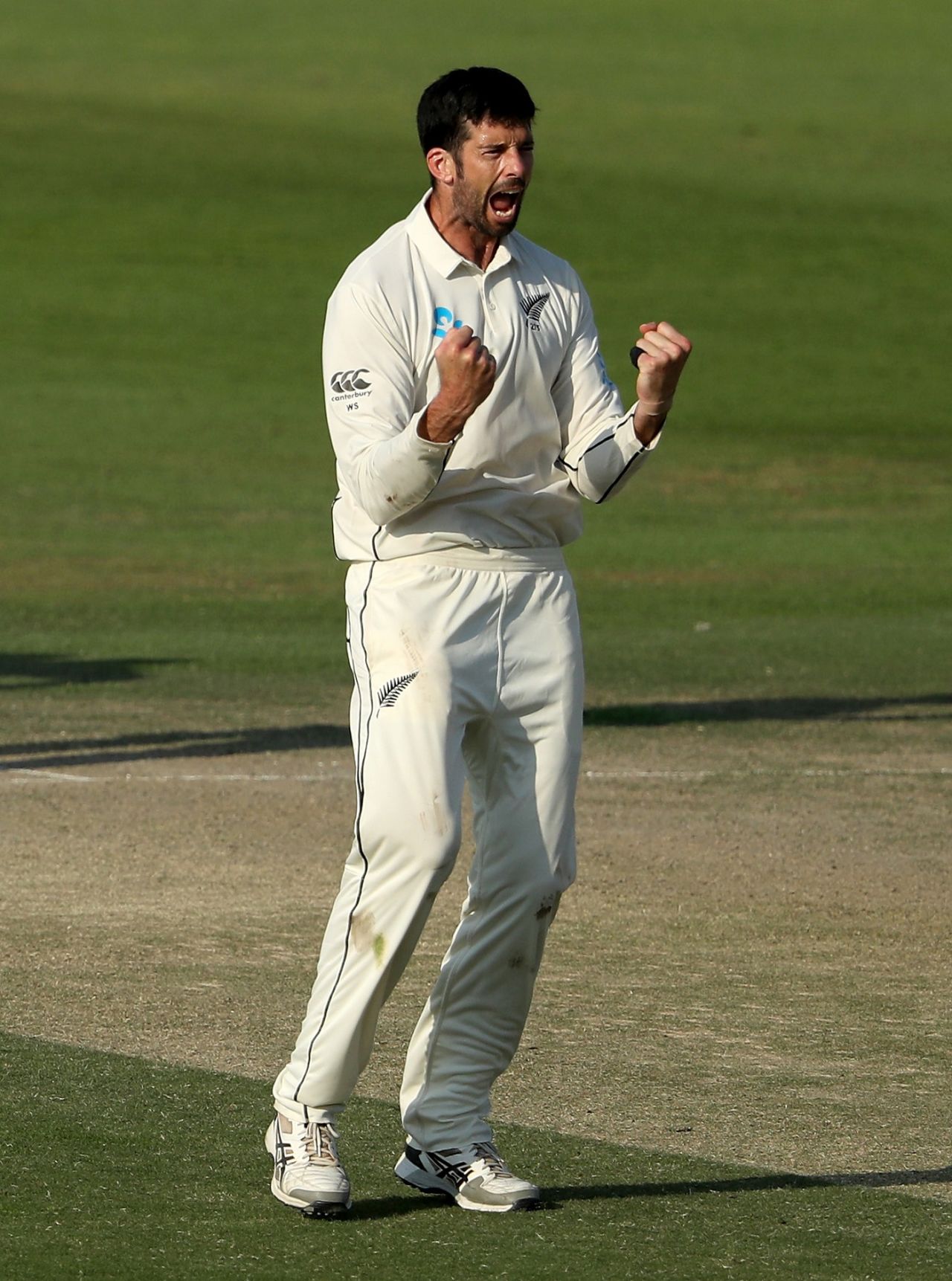 William Somerville celebrates a wicket, Pakistan v New Zealand, 3rd Test, Abu Dhabi, 3rd day, December 5, 2018