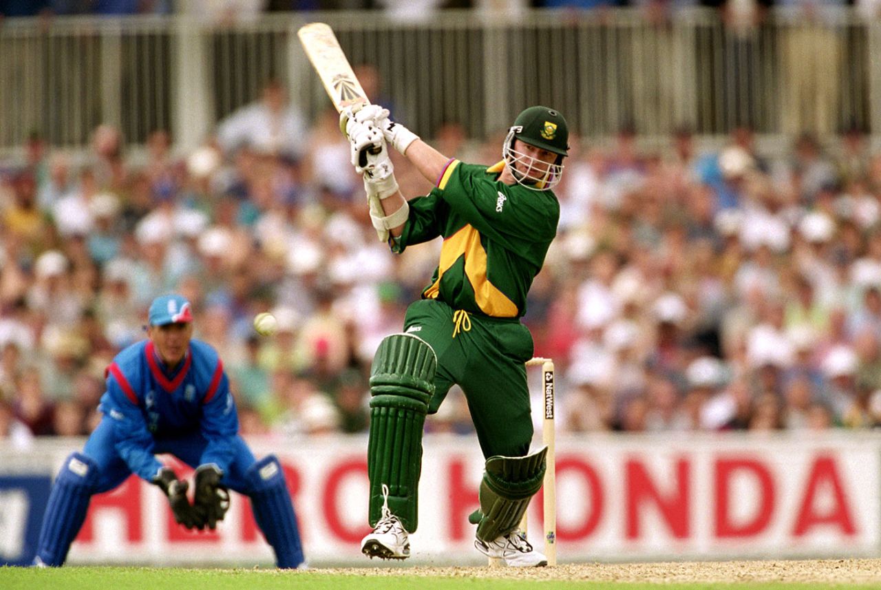 Lance Klusener bats against Mark Ealham, England v South Africa, World Cup, The Oval, May 22, 1999