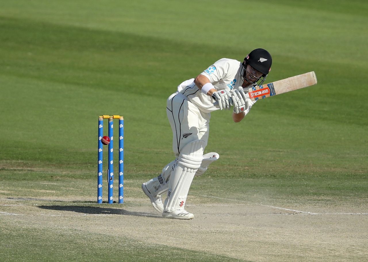 Henry Nicholls shows off his leg-side game, Pakistan v New Zealand, 3rd Test, Abu Dhabi, 5th day, December 7, 2018
