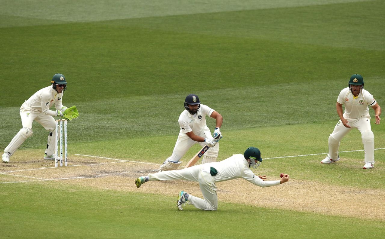 Peter Handscomb nabs Rohit Sharma in spectacular fashion, Australia v India, 1st Test, Adelaide, 4th day, December 9, 2018