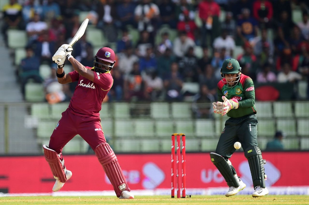 Darren Bravo works one on the off side, Bangladesh v West Indies, 3rd ODI, Sylhet, December 14, 2018
