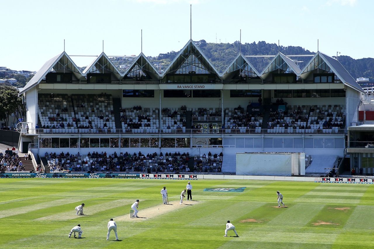 A general view of play at the Basin Reserve, New Zealand v Sri Lanka, 1st Test, Wellington, 1st day, December 15, 2018