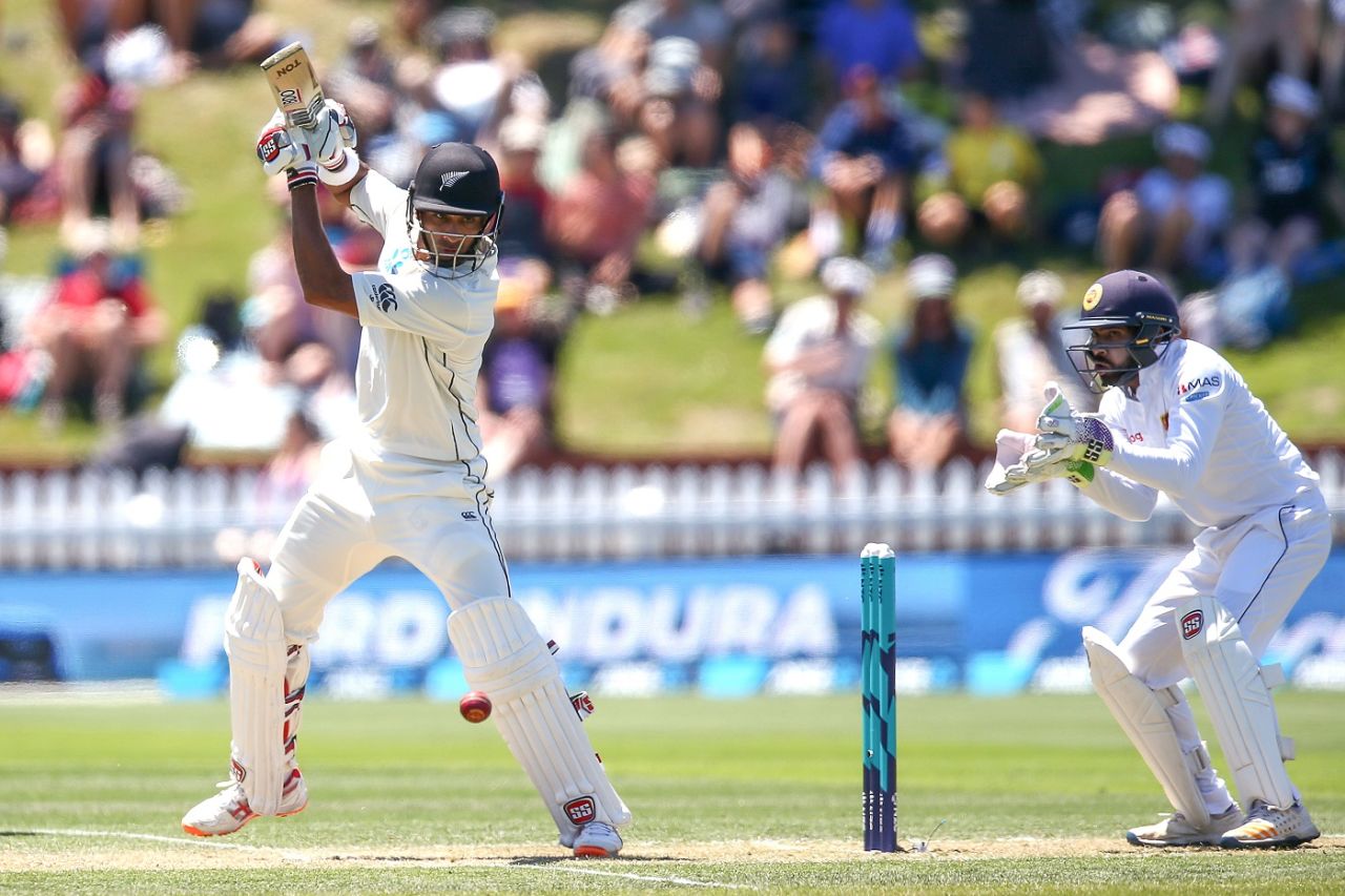 Jeet Raval punches through the off side, New Zealand v Sri Lanka, 1st Test, Wellington, 2nd day, December 16, 2018