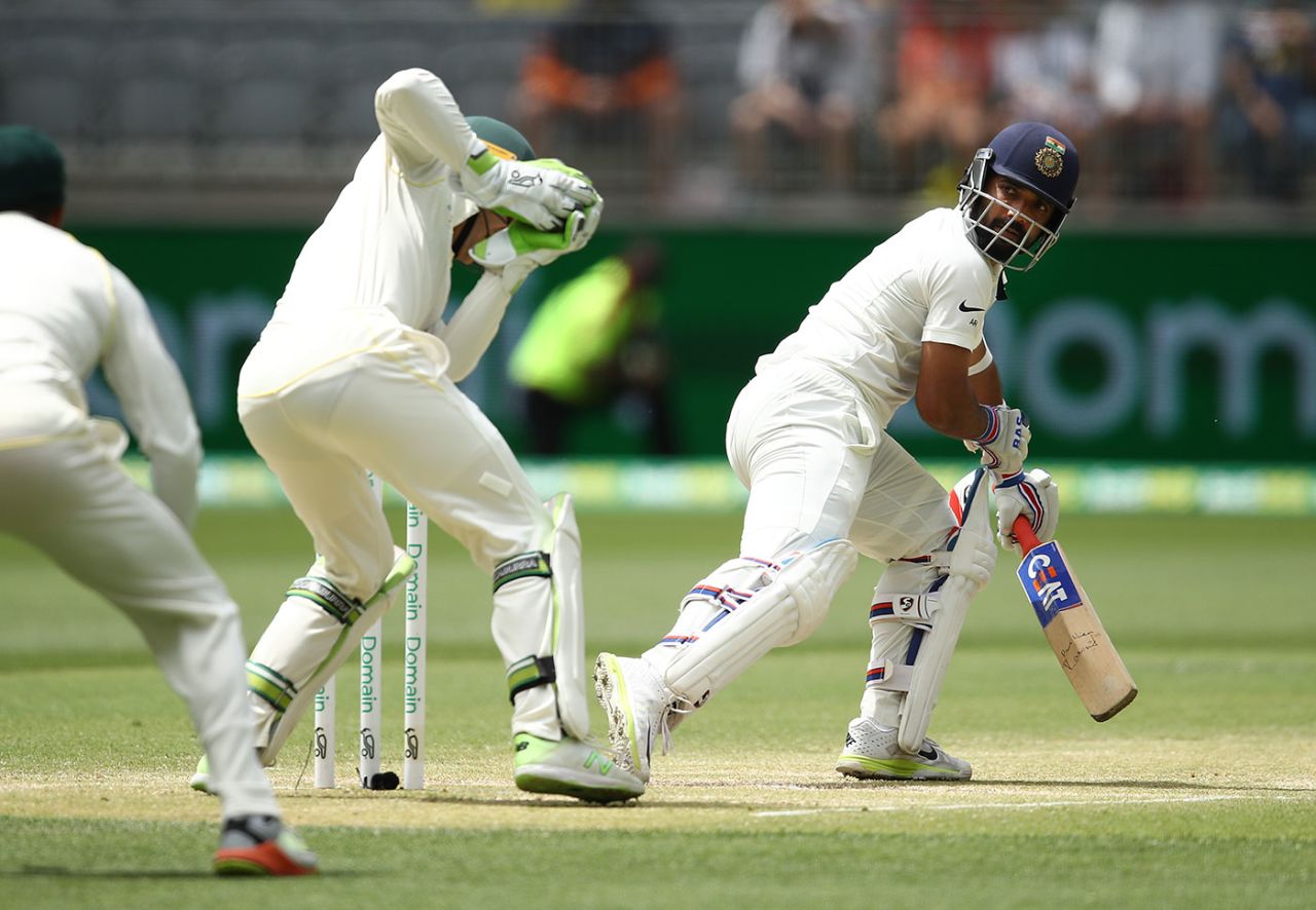 Ajinkya Rahane was caught behind in the first over of the day, Australia v India, 2nd Test, Perth, December 16, 2018