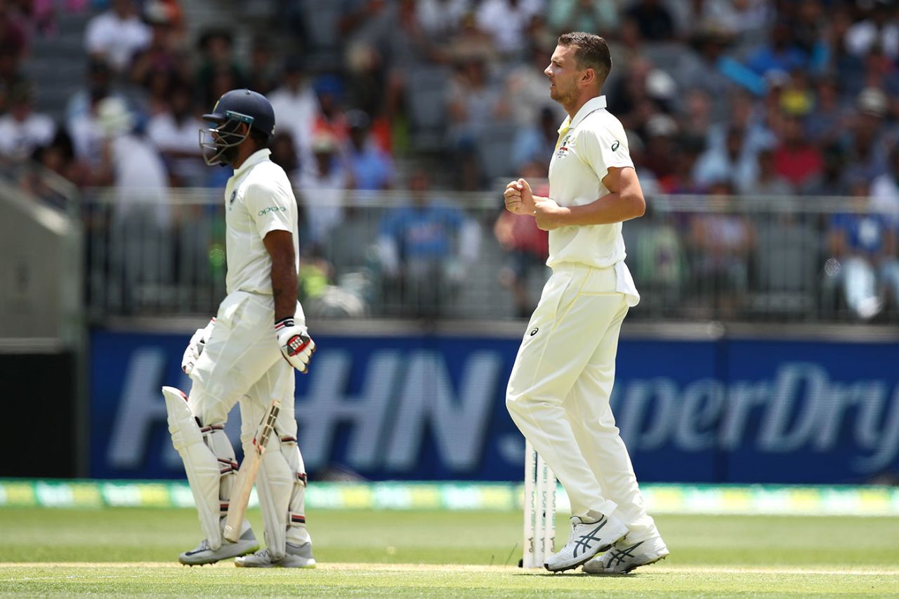 Josh Hazlewood had Hanuma Vihari caught behind, Australia v India, 2nd Test, Perth, December 16, 2018