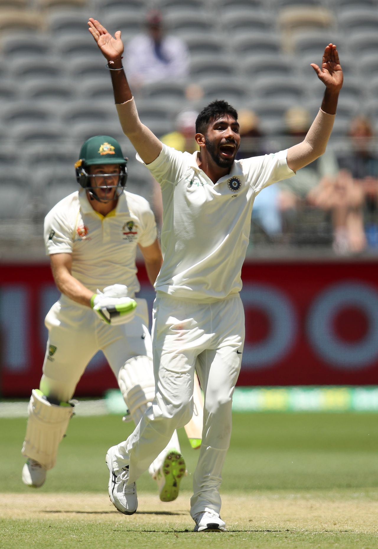 Jasprit Bumrah goes up in appeal, Australia v India, 2nd Test, Perth, 4th day, December 17, 2018