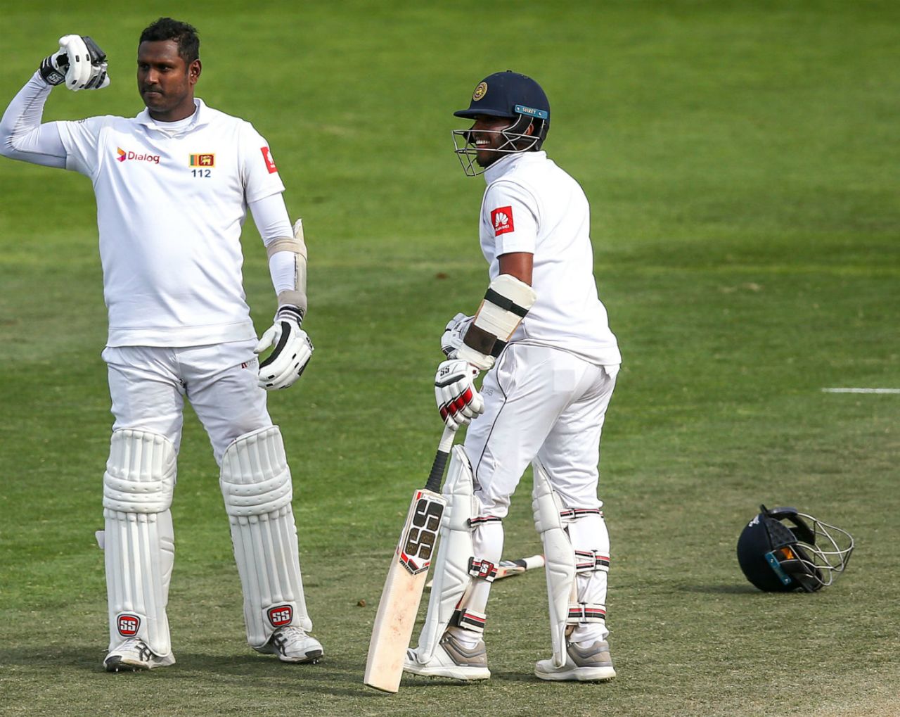 Angelo Mathews gestures towards the dressing room after a stonewalling century at Basin Reserve, New Zealand v Sri Lanka, 1st Test, Wellington, 4th day
