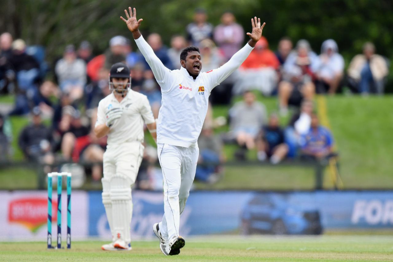 Angelo Mathews had Kane Williamson in all sorts of trouble before getting him, New Zealand v Sri Lanka, 2nd Test, Christchurch, 1st day, December 26, 2018