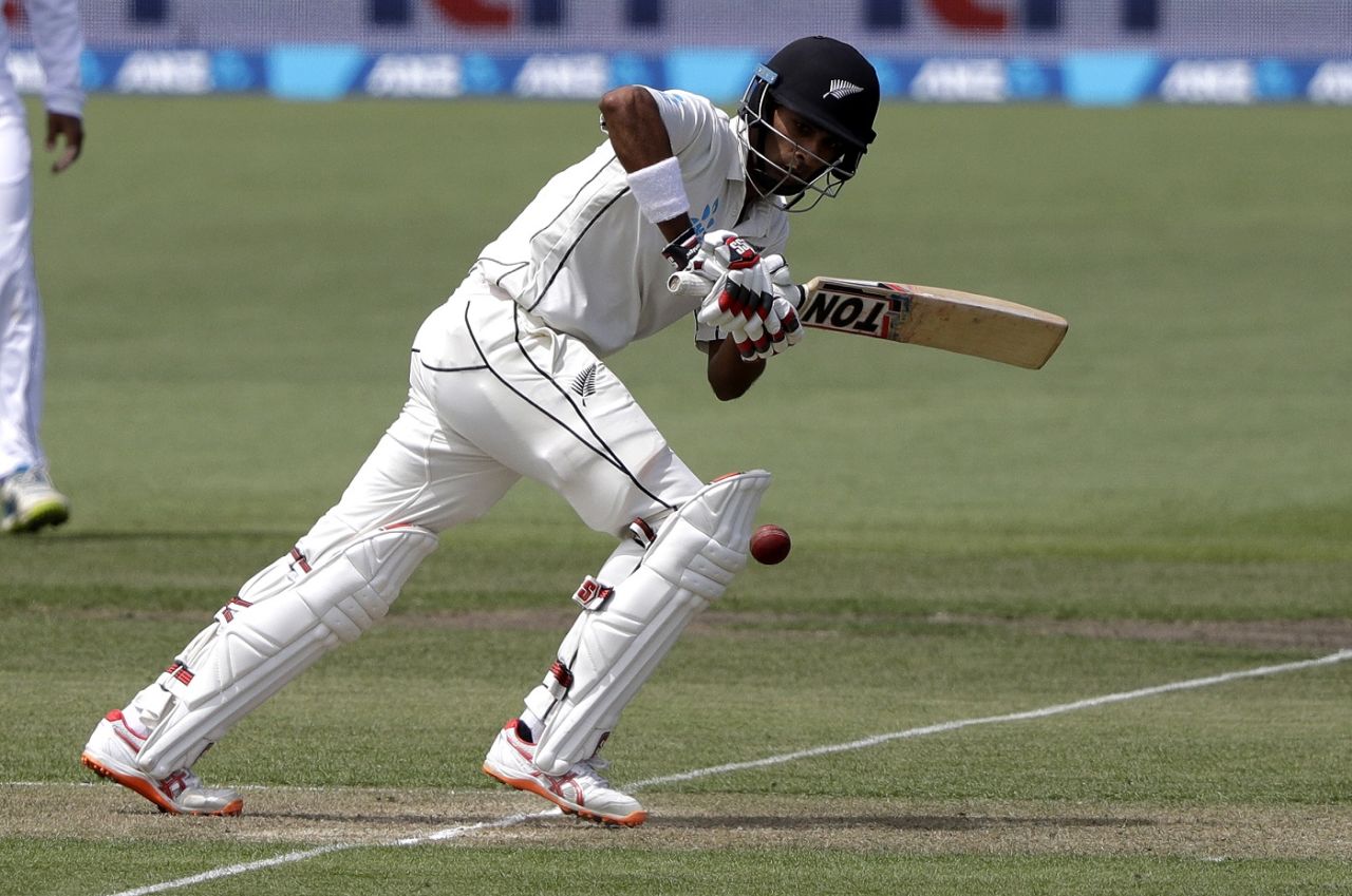 Jeet Raval tucks one on the leg side, New Zealand v Sri Lanka, 2nd Test, Christchurch, 2nd day, December 27, 2018
