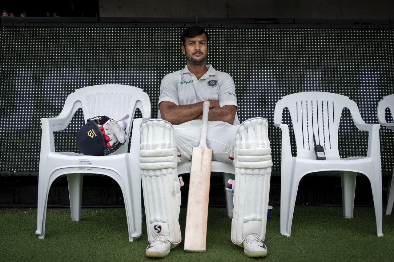 Mayank Agarwal before the start of play, Australia v India, 3rd Test, Melbourne, 4th day, December 29, 2018
