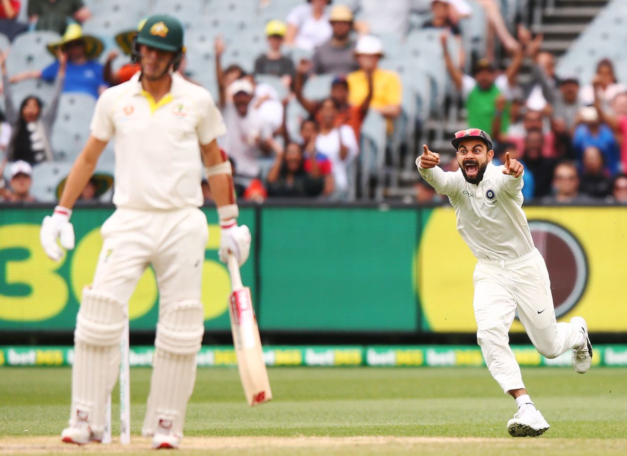 Virat Kohli is overjoyed at Pat Cummins' dismissal, Australia v India, 3rd Test, Melbourne, 5th day, December 30, 2018