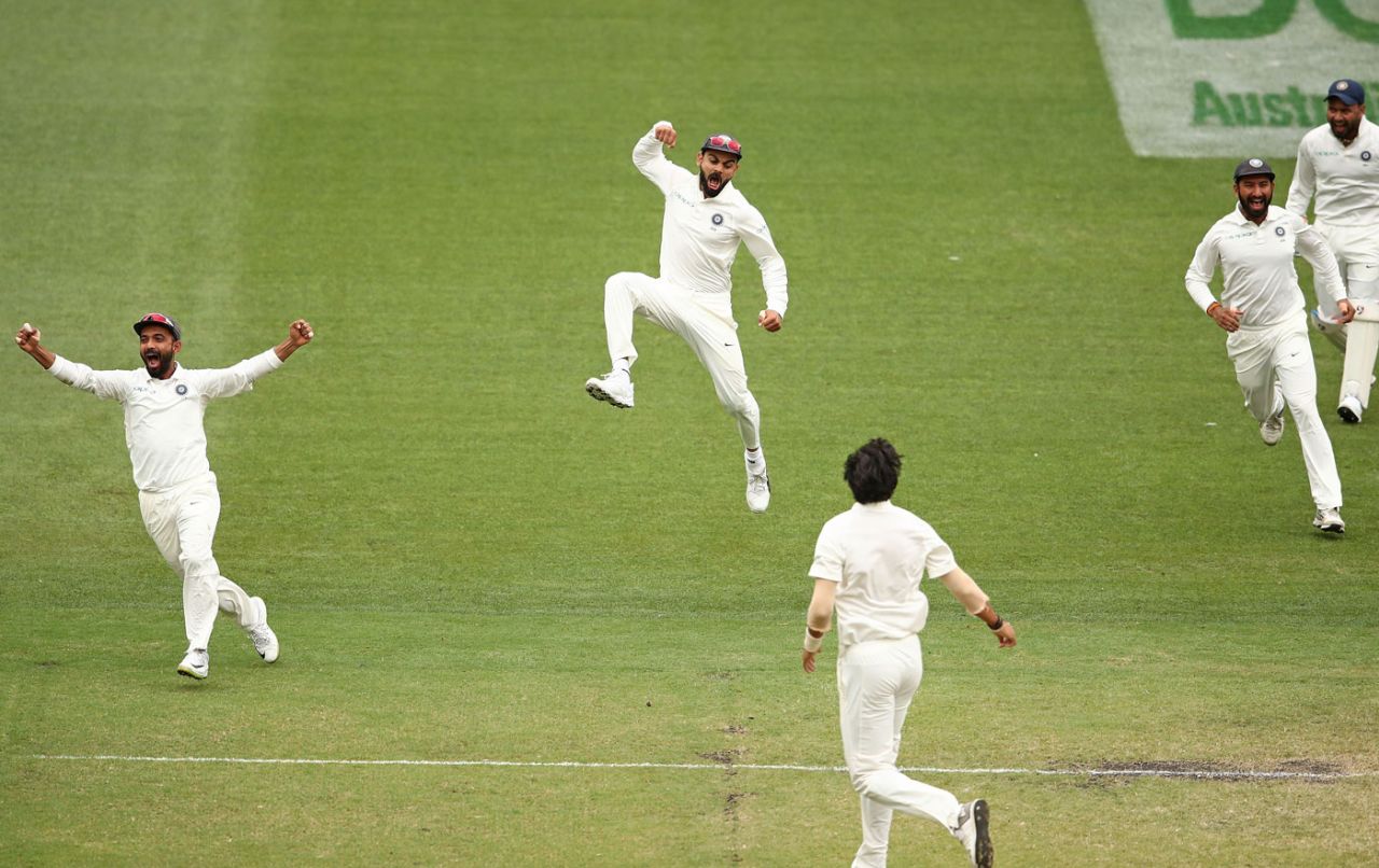 India celebrate after sealing victory, Australia v India, 3rd Test, Melbourne, 5th day, December 30, 2018
