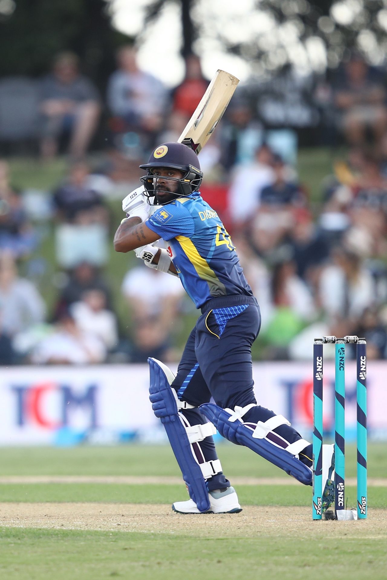 Niroshan Dickwella cuts past point, New Zealand v Sri Lanka, 1st ODI, Mount Maunganui, January 3, 2019