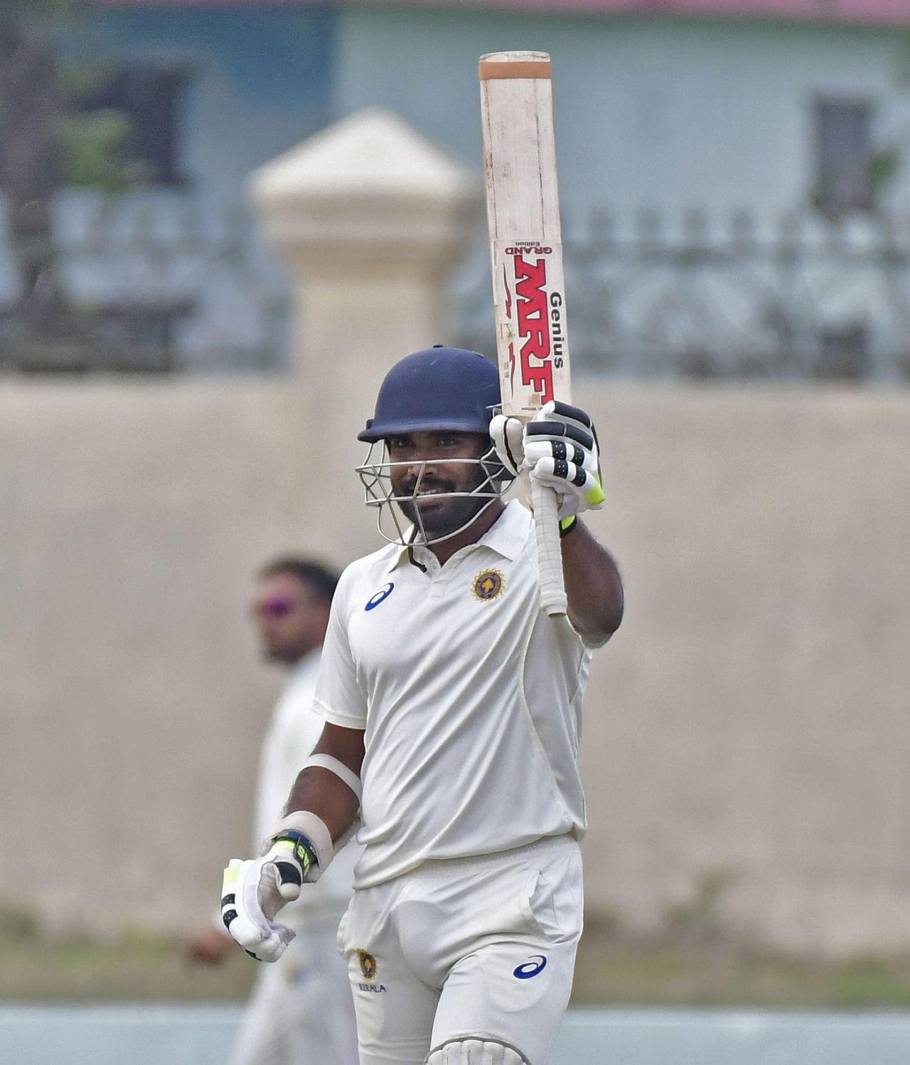 Ponnam Rahul celebrates his hundred, Himachal Pradesh v Kerala, Ranji Trophy 2018-19, Nadaun, January 8, 2019