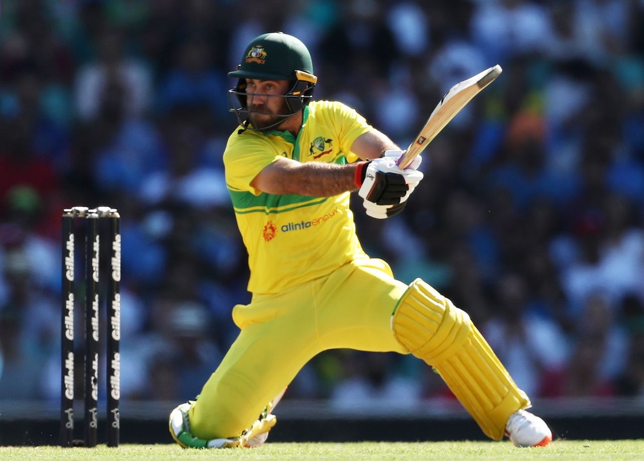 Glenn Maxwell steers one through covers, Australia v India, 1st ODI, Sydney, January 12, 2019