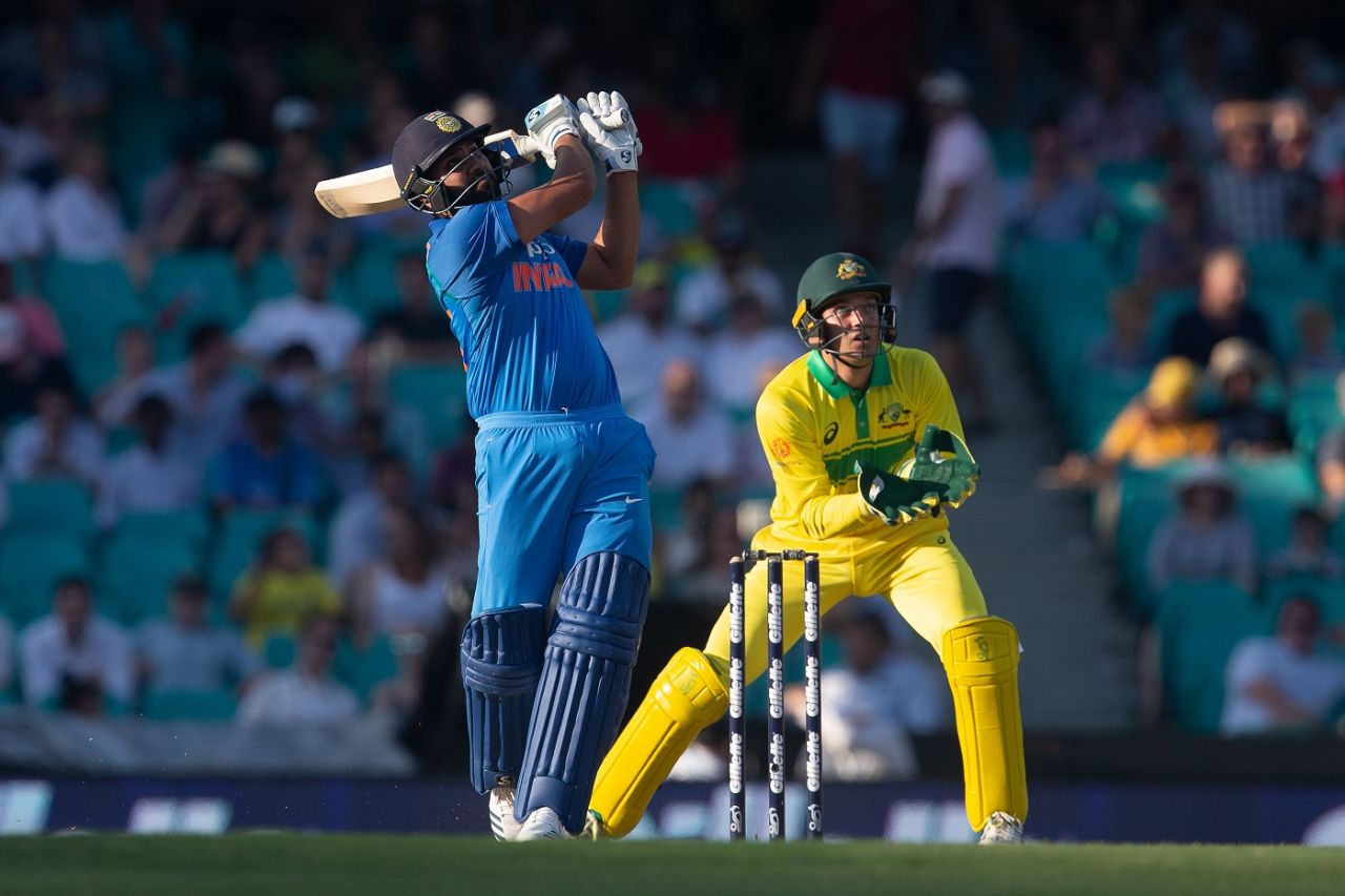 Rohit goes for a big one, Australia v India, 1st ODI, Sydney, January 12, 2019
