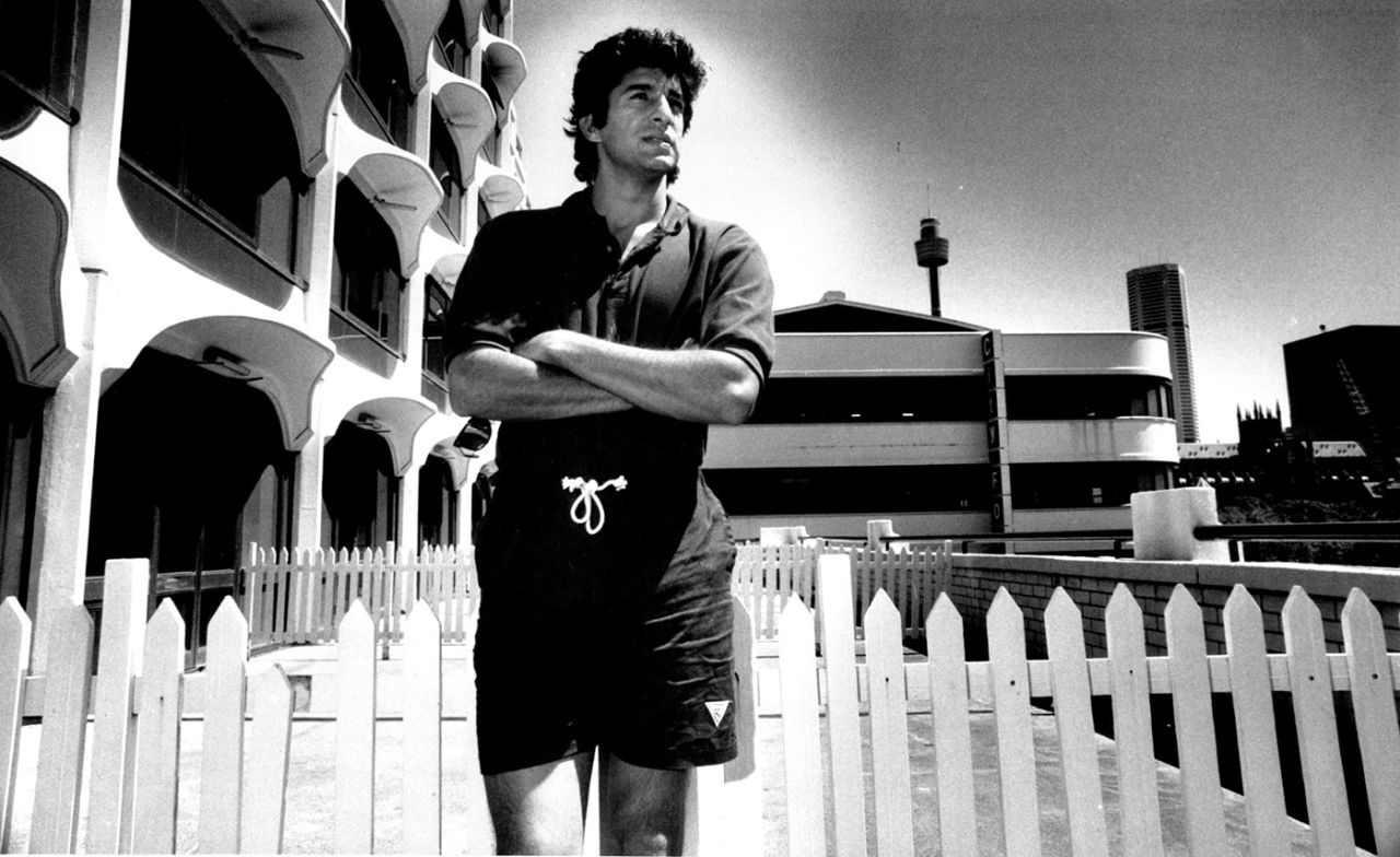 Wasim Akram poses for a photo, March 9, 1990