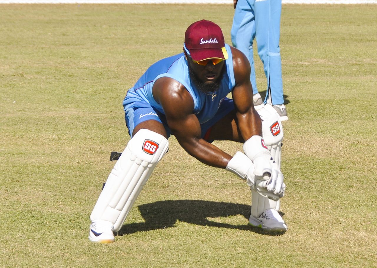 Jahmar Hamilton goes through wicketkeeping drills, Barbados, January 14, 2019