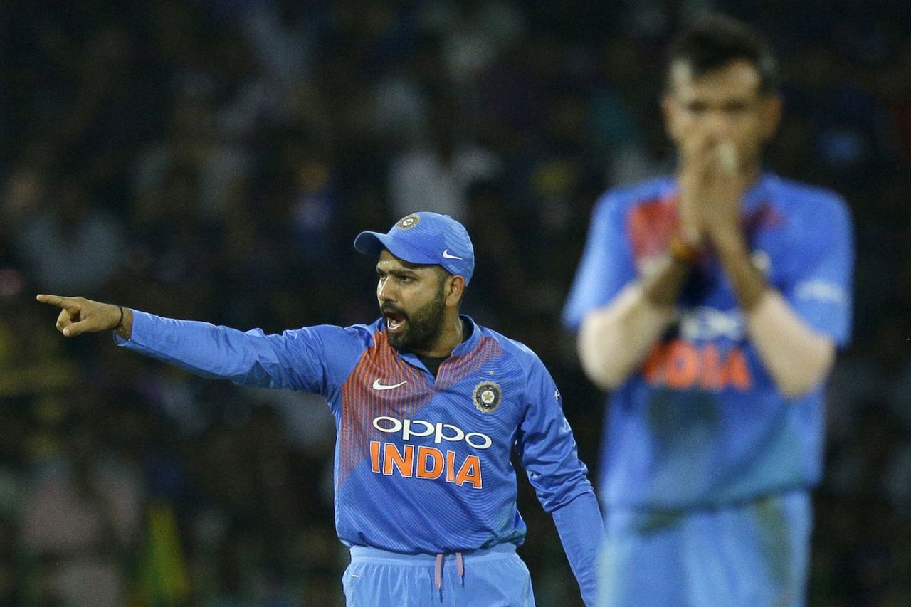 Rohit Sharma appeals, 1st T20 cricket match, NIDAHAS Trophy, Sri Lanka v India, R Premadasa cricket ground, Colombo, Sri Lanka, 6 March 2018 