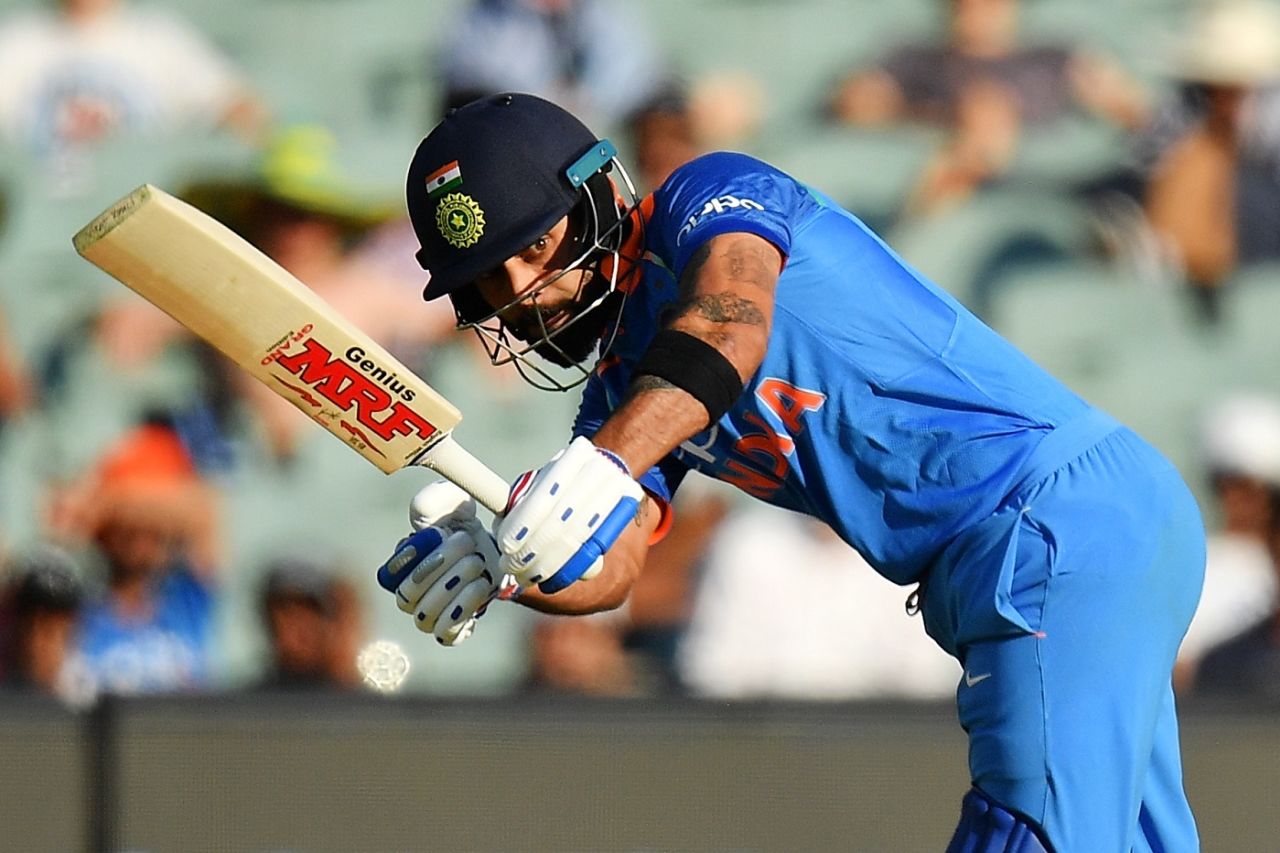 Virat Kohli flicks to the leg side, Australia v India, 2nd ODI, Adelaide, January 15, 2018