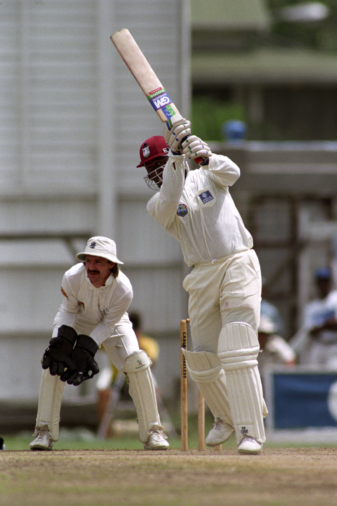 Desmond Haynes drives through the covers, West Indies v England, 2nd Test, Georgetown, March 22, 1994