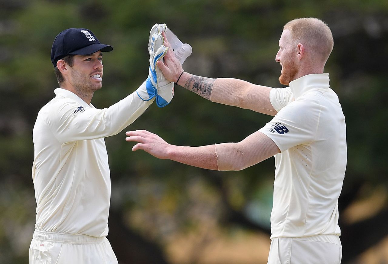 Ben Foakes and Ben Stokes, West Indies President's XI v England, Cave Hill, January 17, 2019