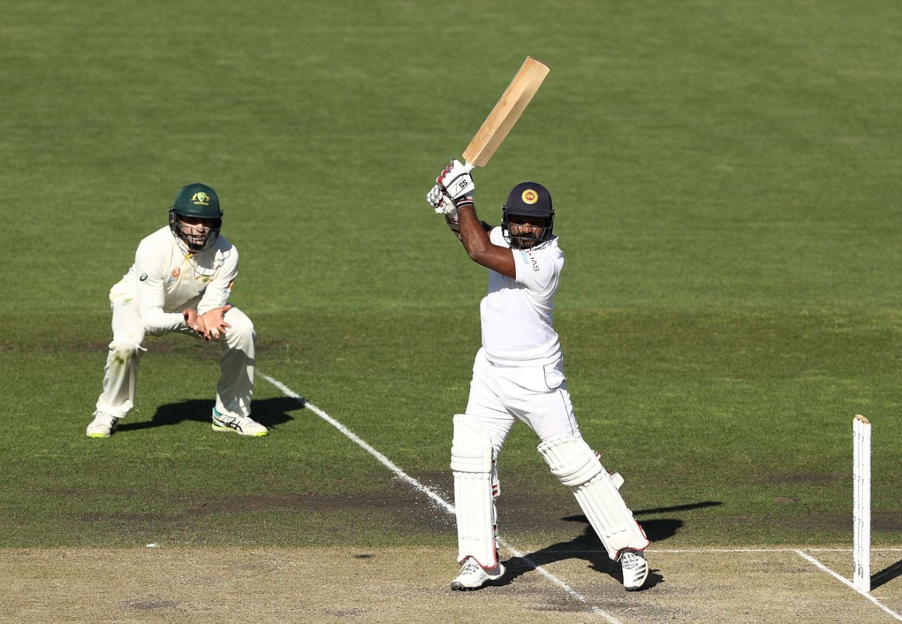 Kusal Perera goes on the attack, Cricket Australia XI v Sri Lankans, Tour game, Hobart, 3rd day, January 19, 2019