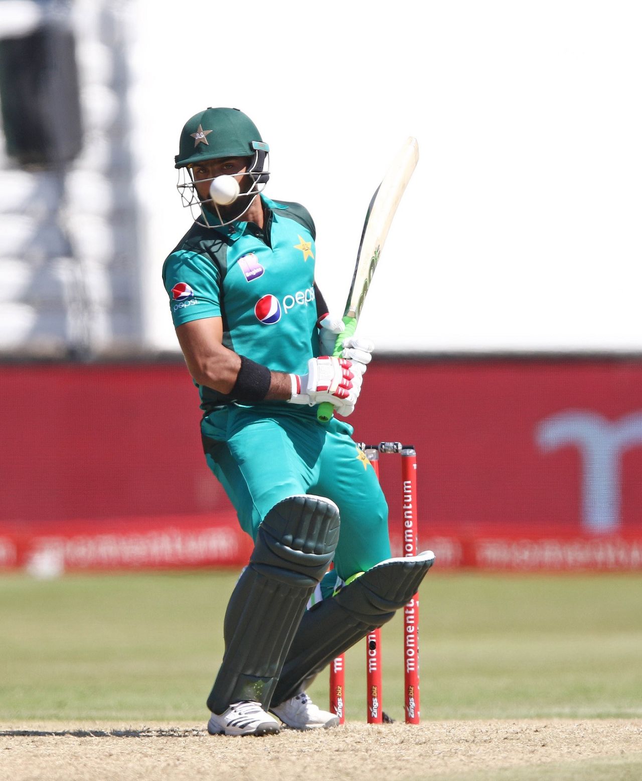 Hussain Talat sways away from a bouncer, South Africa v Pakistan, 2nd ODI, Durban, January 22, 2019