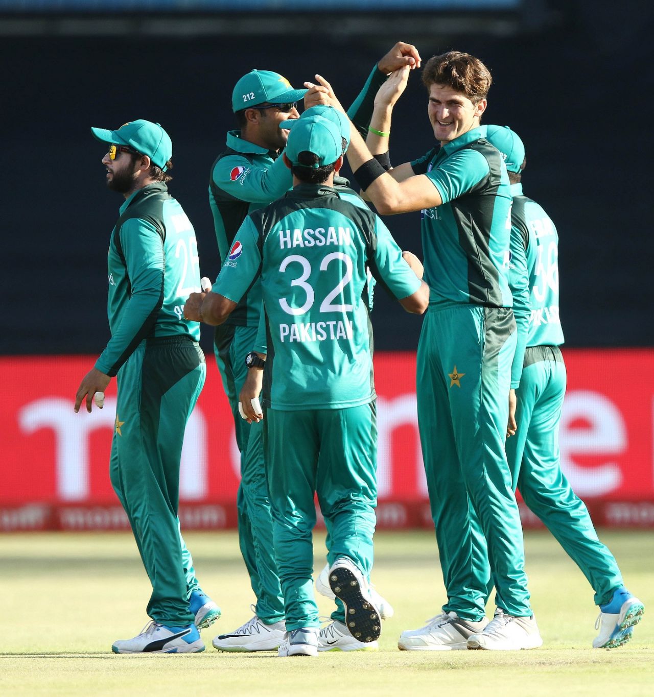 Shaheen Afridi celebrates a wicket, South Africa v Pakistan, 2nd ODI, Durban, January 22, 2019