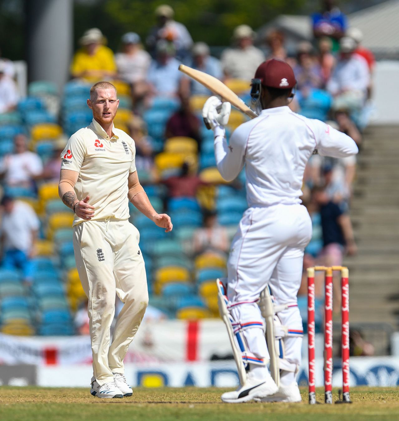 Shimron Hetmyer successfully reviewed a caught-behind decision off Ben Stokes, West Indies v England, 1st Test, Barbados, 2nd day, 24 January, 2019