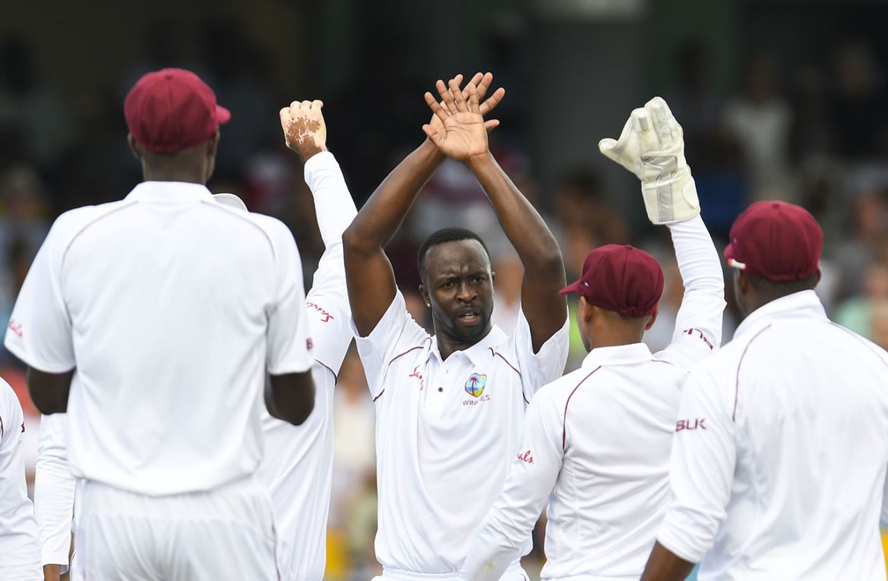 Kemar Roach claimed 5 for 4 in 27 balls, West Indies v England, 1st Test, Barbados, 2nd day, January 24, 2019