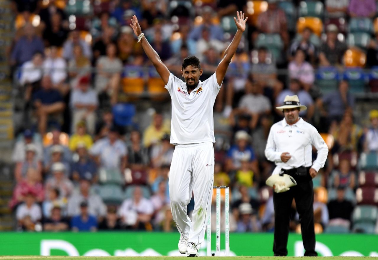 Suranga Lakmal picked up his first five-for in Australia, Australia v Sri Lanka, 1st Test, Brisbane, 2nd day, January 25, 2019