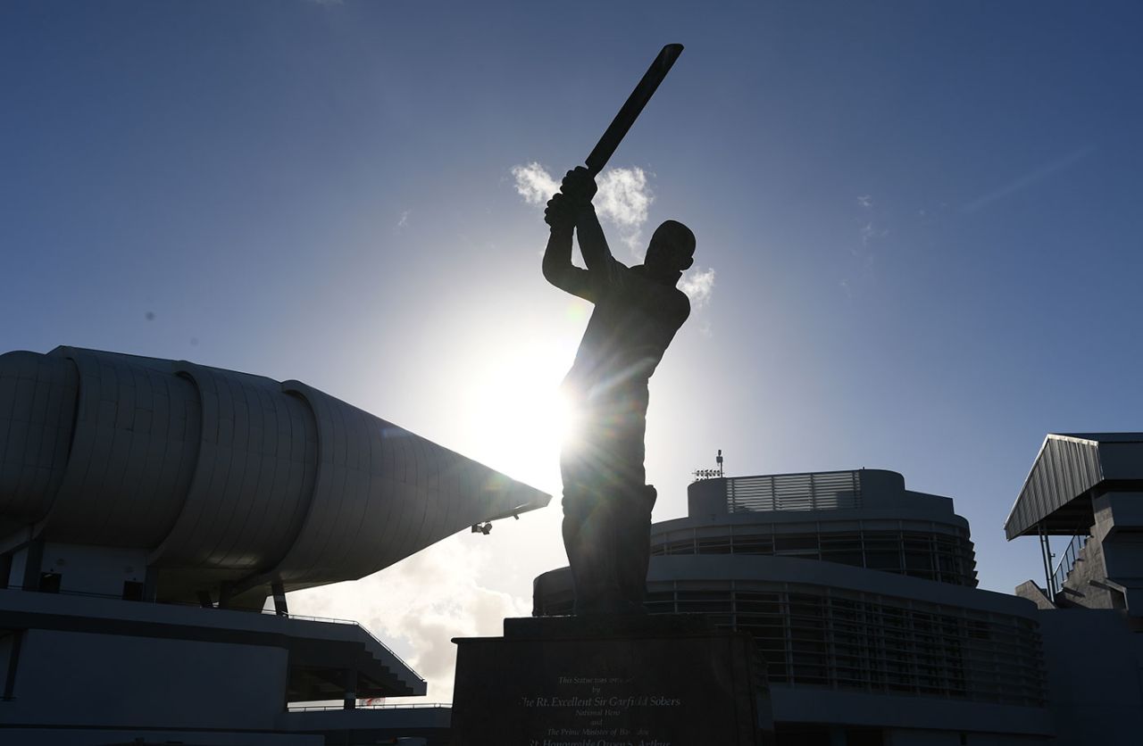 The statue of Sir Garfield Sobers outside the Kensington Oval, West Indies v England, 1st Test, Barbados, 4th day, January 26, 2019
