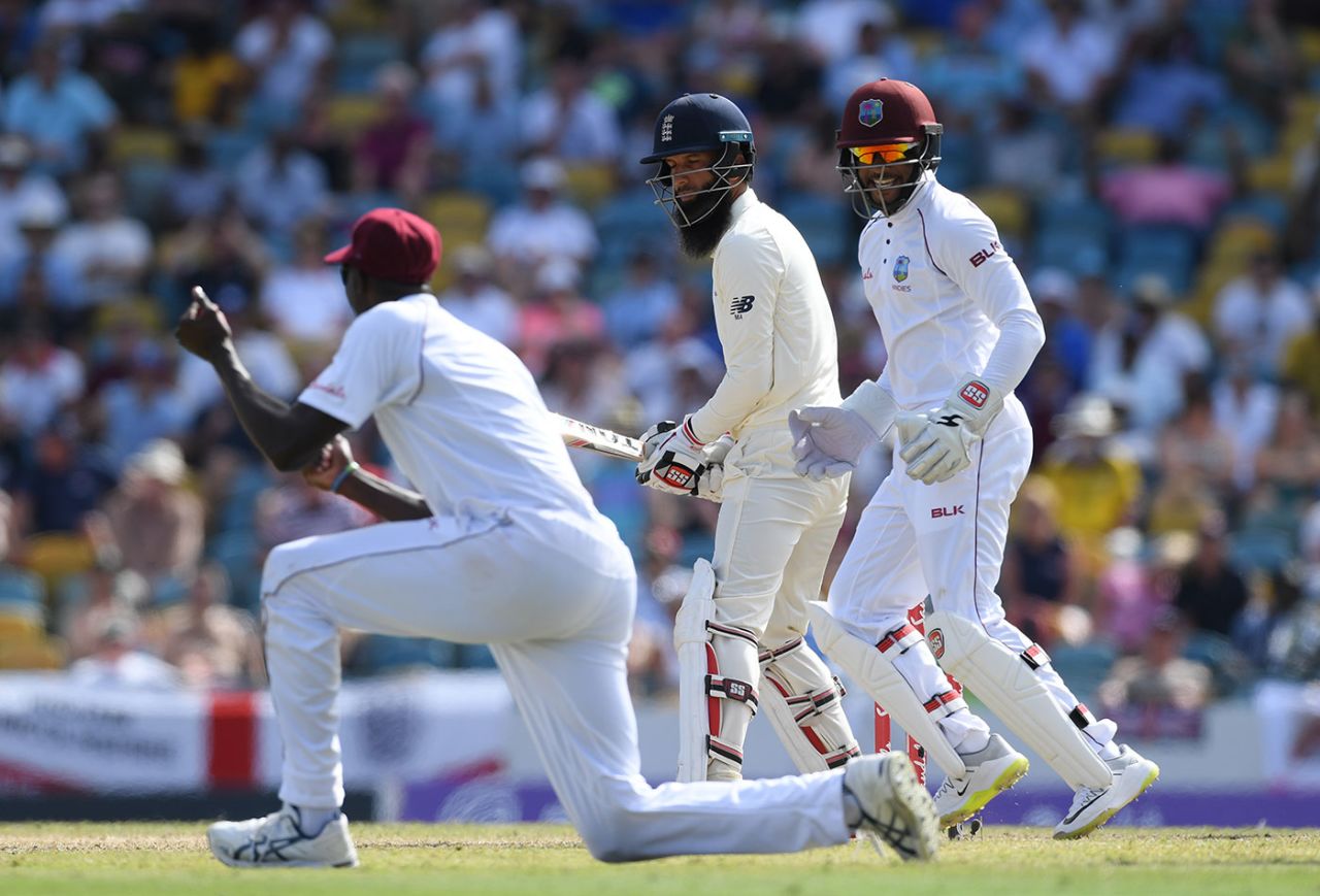Moeen Ali fell for a pair just before tea, West Indies v England, 1st Test, Barbados, 4th day, January 26, 2019