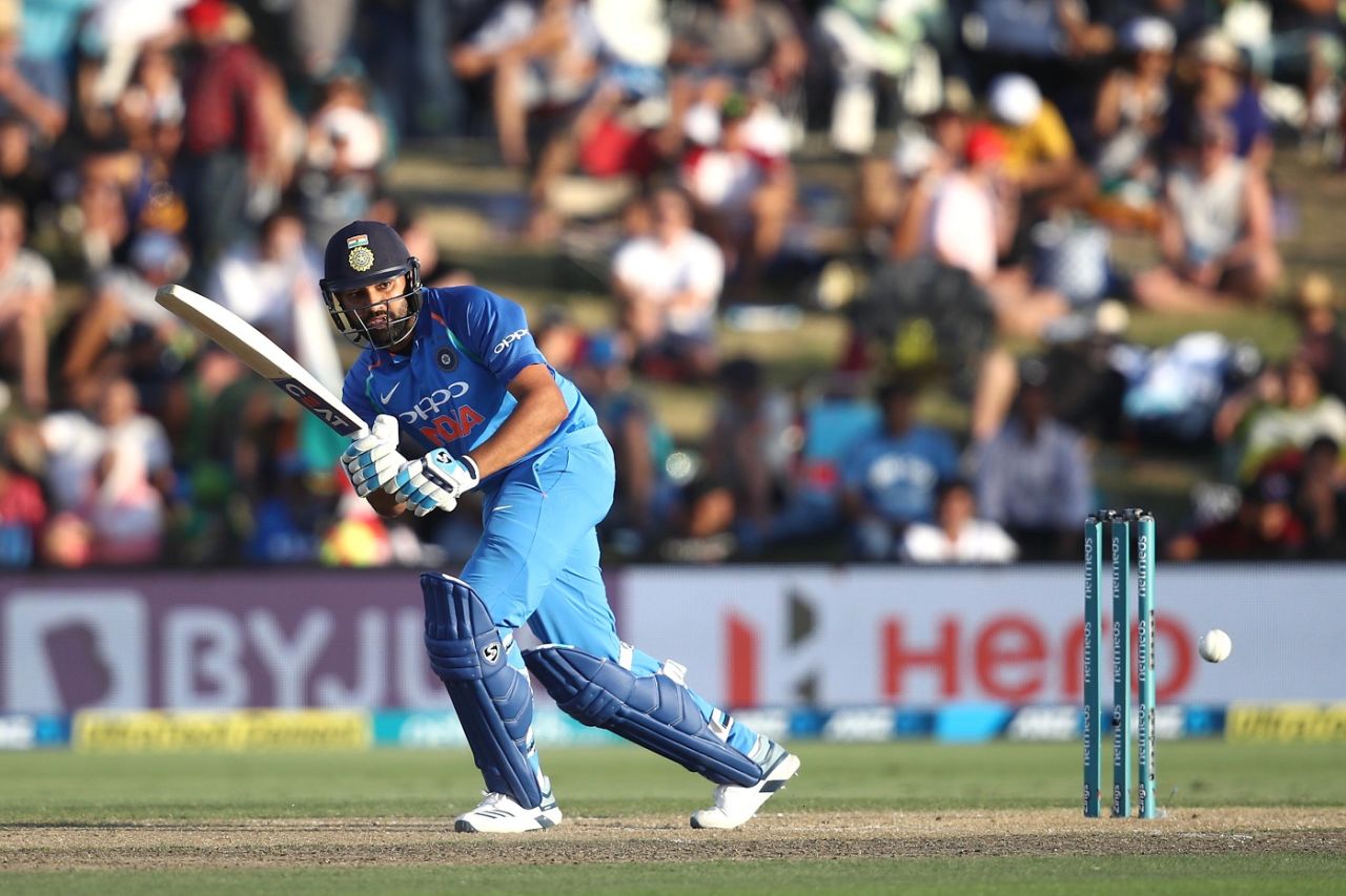 Rohit Sharma flicks, New Zealand v India, 3rd ODI, Mount Maunganui,, January 28, 2019