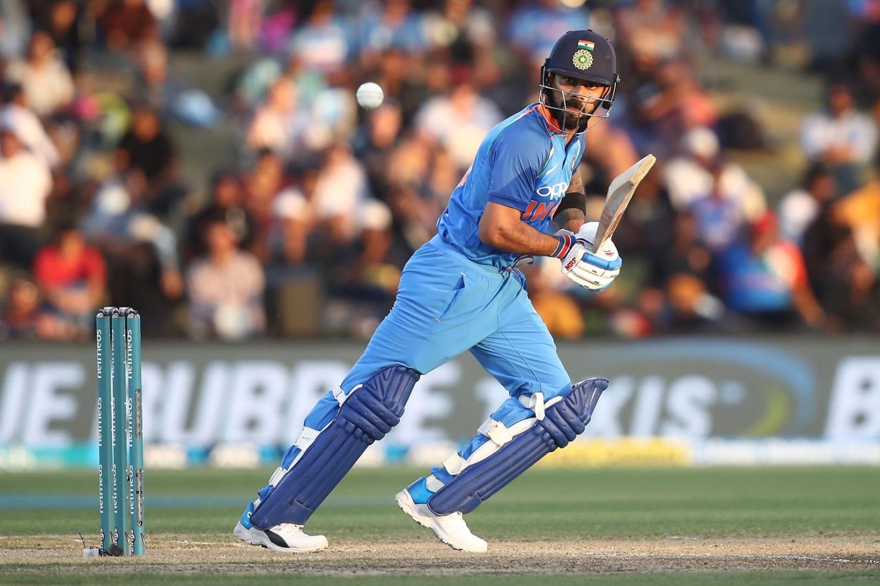 Virat Kohli steers one through point, New Zealand v India, 3rd ODI, Mount Maunganui, January 28, 2019