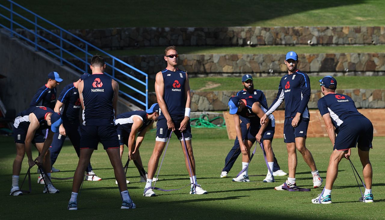 Stuart Broad and England's players in training, England in West Indies, Antigua, January 29, 2019