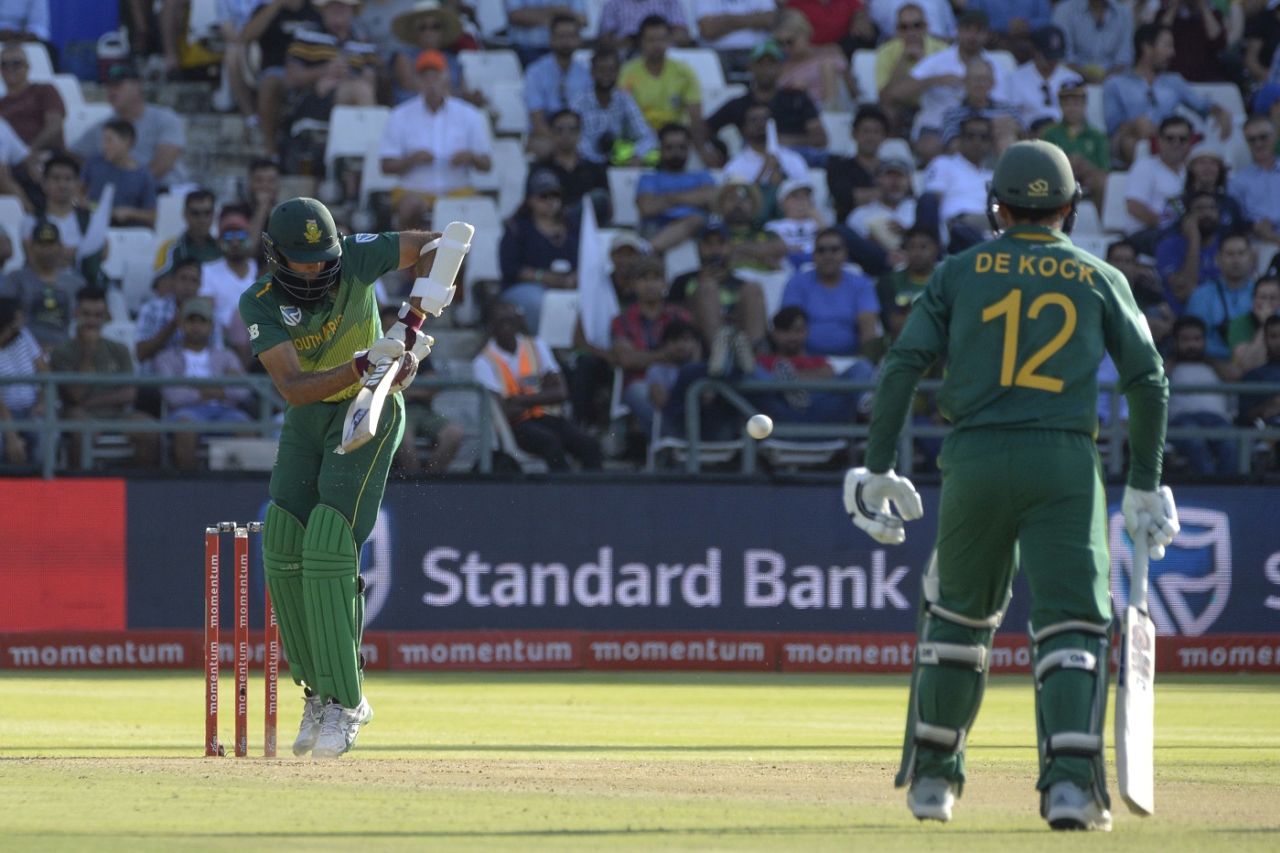 Hashim Amla clips the ball off his pads to the leg side, South Africa v Pakistan, 5th ODI, Cape Town, January 30, 2019