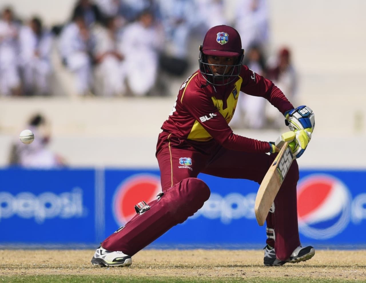 Shemaine Campbelle glides the ball behind point, Pakistan v West Indies, 2nd T20I, Karachi, February 1, 2019