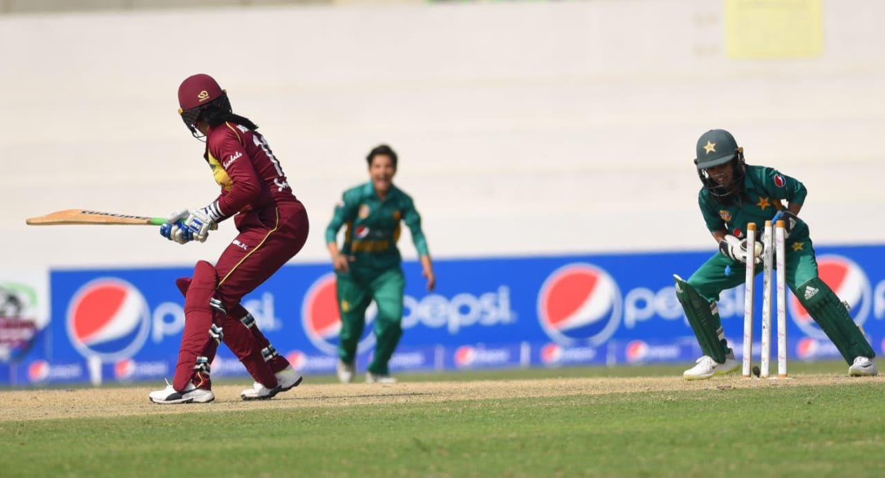 Sidra Nawaz stumps Merissa Aguilleira, Pakistan v West Indies, 2nd T20I, Karachi, February 1, 2019