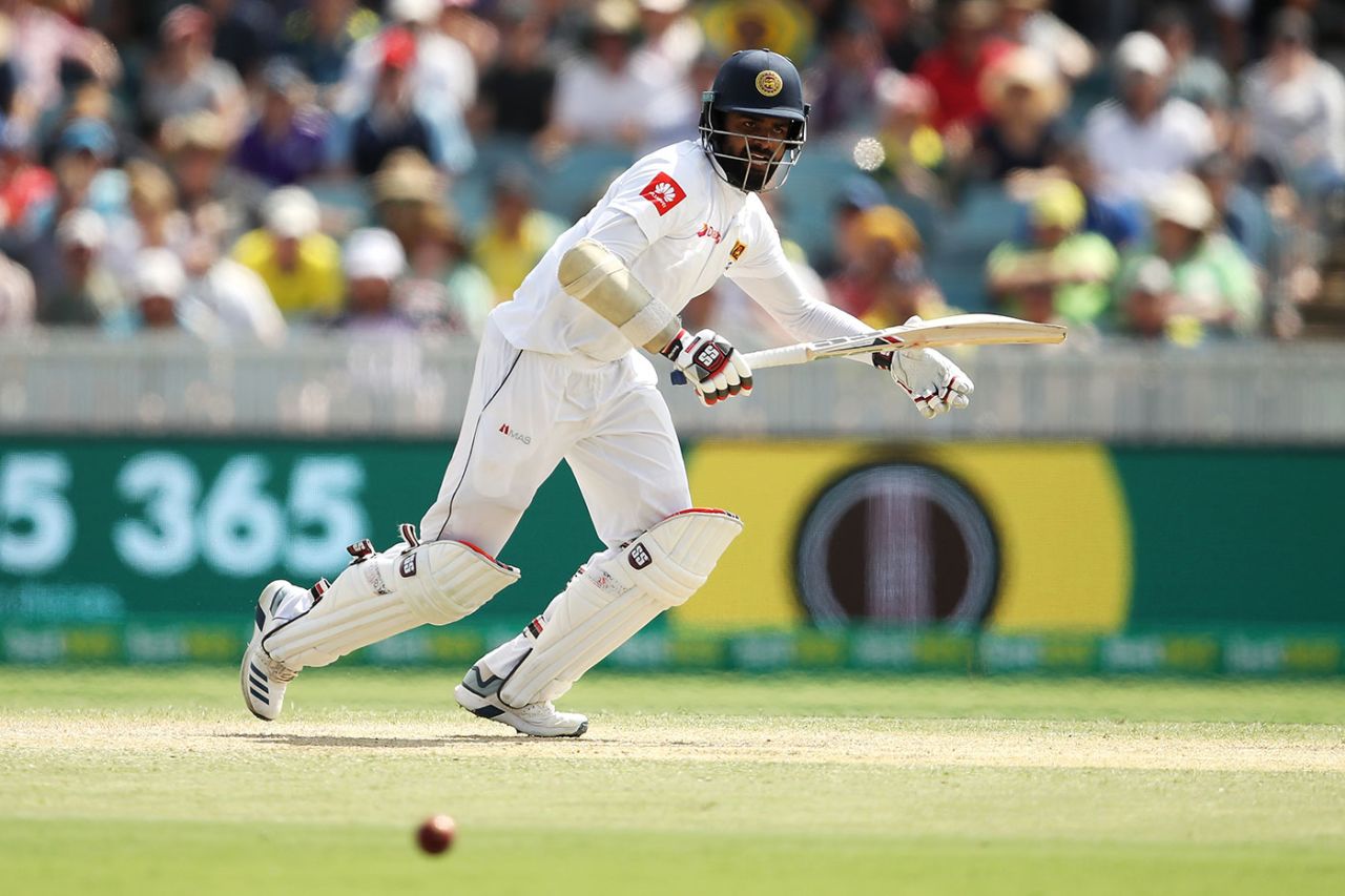 Lahiru Thirimanne works into the leg side, Australia v Sri Lanka, 2nd Test, Canberra, February 2, 2019