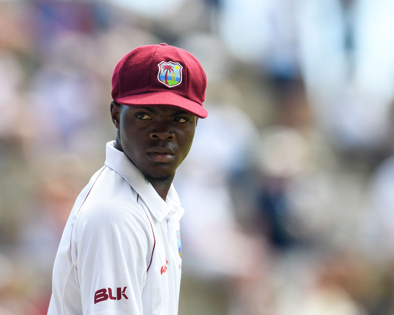 Alzarri Joseph in action during the second Test, West Indies v England, 2nd Test, second day, Antigua, February 1, 2019