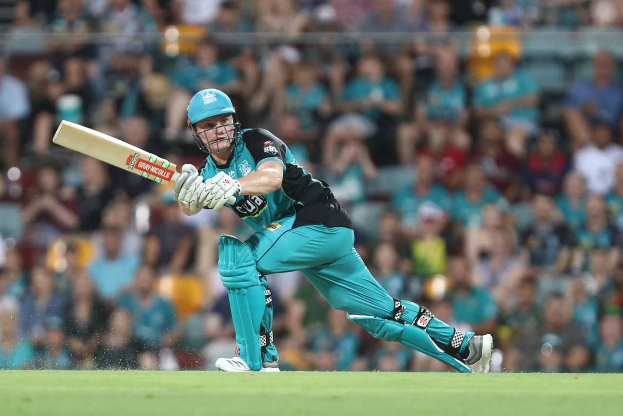 Max Bryant steers one onto the leg side, Brisbane Heat v Melbourne Stars, Big Bash League 2018-19, Brisbane, February 08, 2019