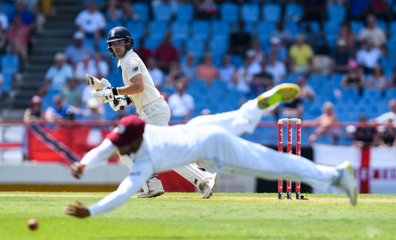 Rory Burns edges through the slips, West Indies v England, 3rd Test, St Lucia, February 9, 2019