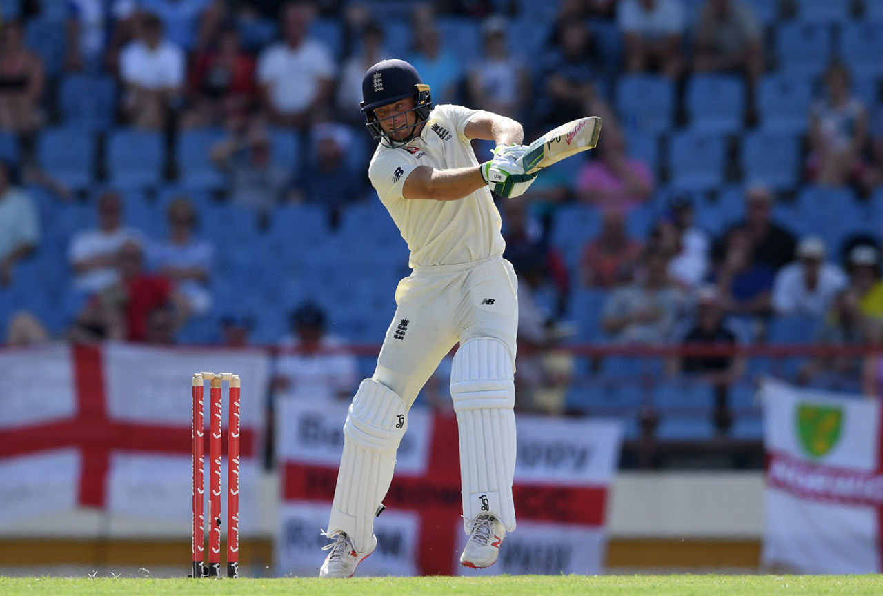 Jos Buttler is up on his toes to cut, West Indies v England, 3rd Test, St Lucia, February 9, 2019