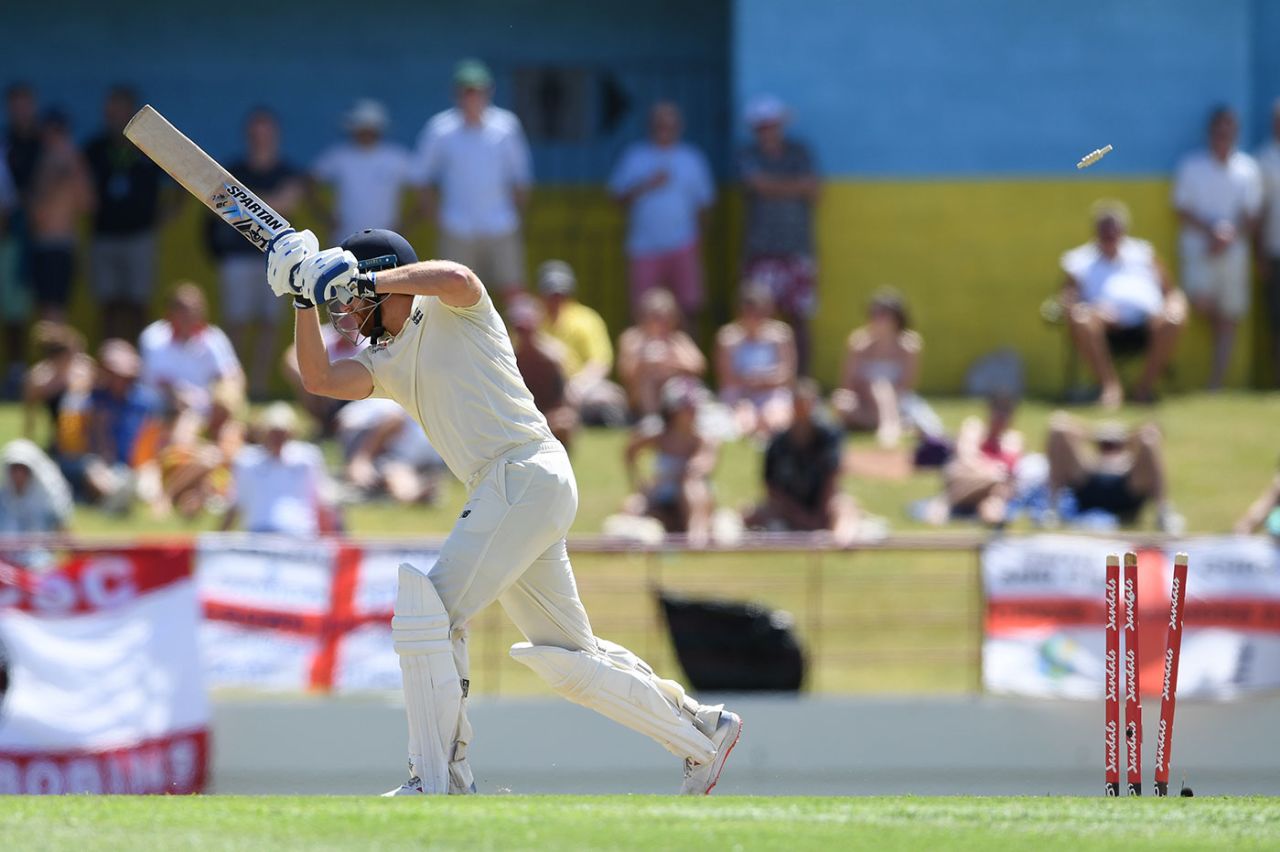Jonny Bairstow was bowled for the 30th time in his Test career, West Indies v England, 3rd Test, St Lucia, 2nd day, February 10, 2019