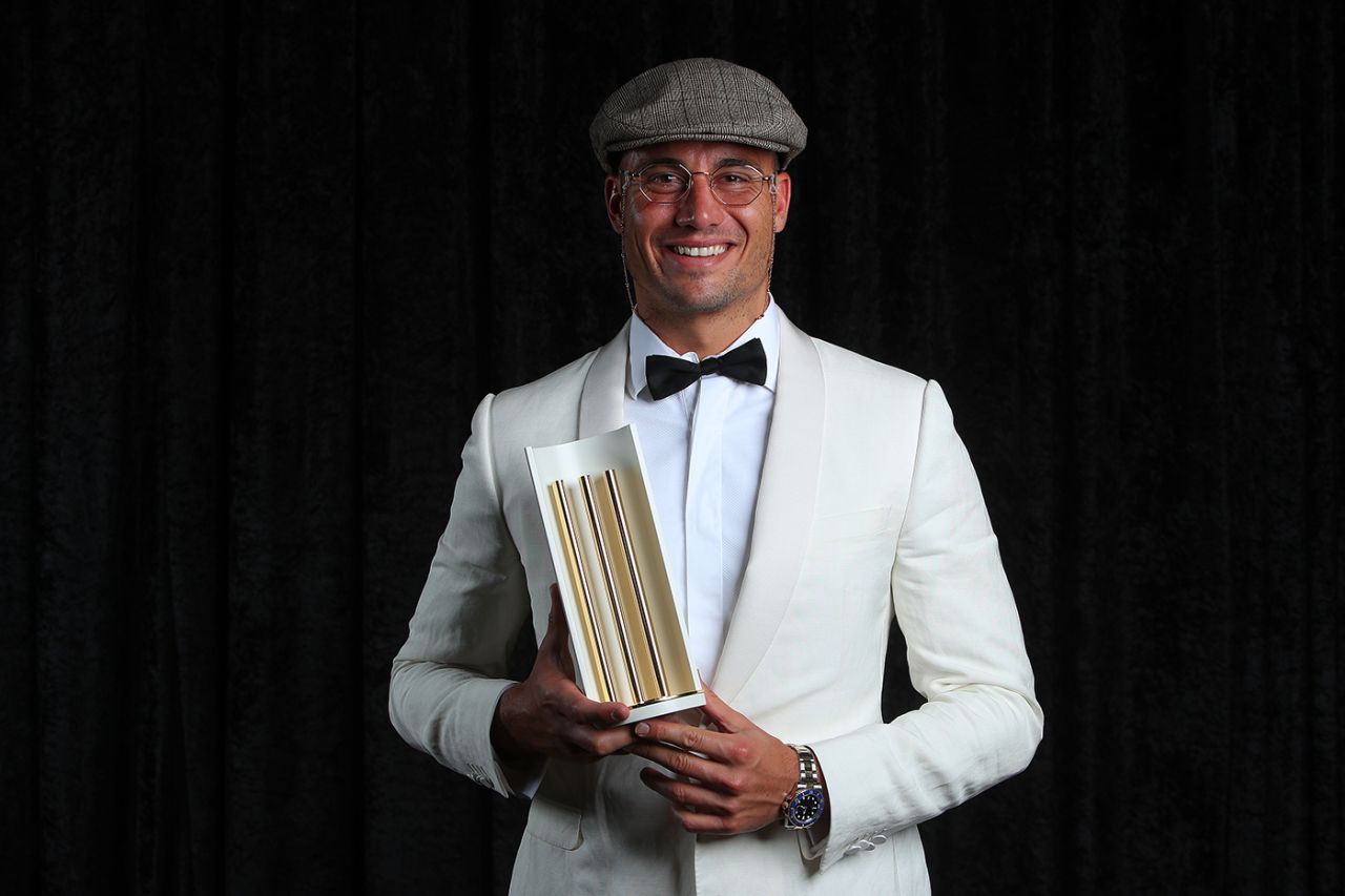 Marcus Stoinis with Cricket Australia's Men's ODI Player of the Year Award, Melbourne, February 11, 2019