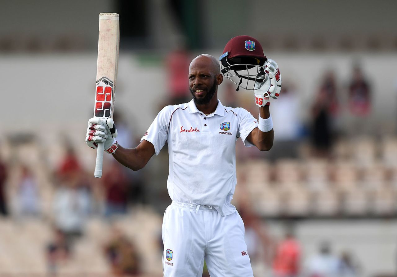 Roston Chase scored his fifth Test century, West Indies v England, 3rd Test, St Lucia, 4th day, February 12, 2019