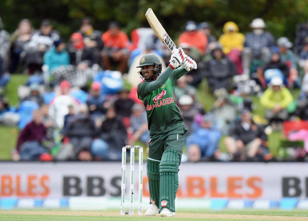 Mohammad Mithun carves one into the off side, New Zealand v Bangladesh, 2nd ODI, Christchurch, February 16, 2019